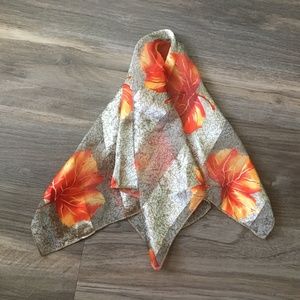 Max International square neck scarf Fall leaves